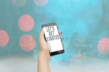 Wall Mural - conceptual hand writing showing let s get started. concept meaning encouraging someone to begin doin