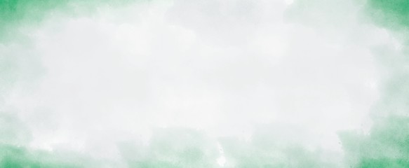 Wall Mural - light green vintage watercolor background with copy space for text with soft lightand. border textur