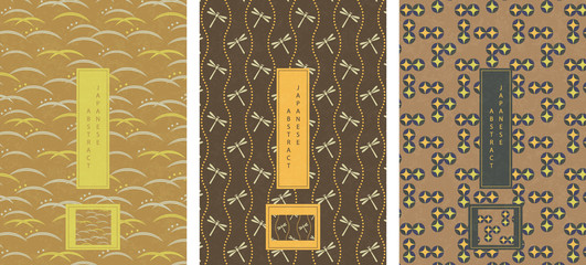 Wall Mural - oriental japanese style abstract seamless pattern background design geometry wave move round cross a