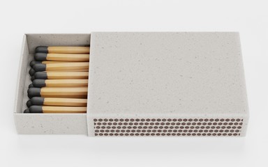 Wall Mural - Realistic 3d Render of Box of Matches