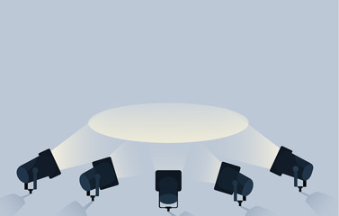 Wall Mural - spotlights flat transparent background for show contest or interview vector illustration eps 10