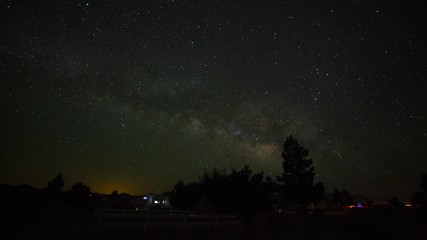 Wall Mural - Time lapse of Milky Way stars rising over a campground