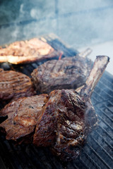 steak beef cooking fire grill bbq Entrecote