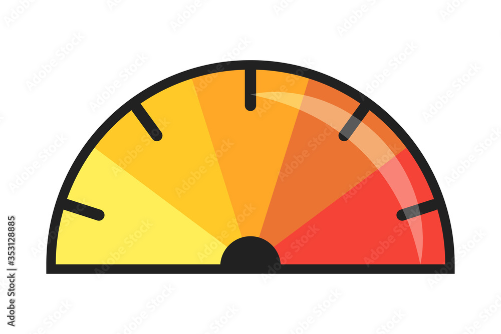 Graph bar symbol concept. Speedometer gaude flat vector illustration ...