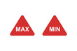 Button max and min for site design. Isolated vector icon in flat.
