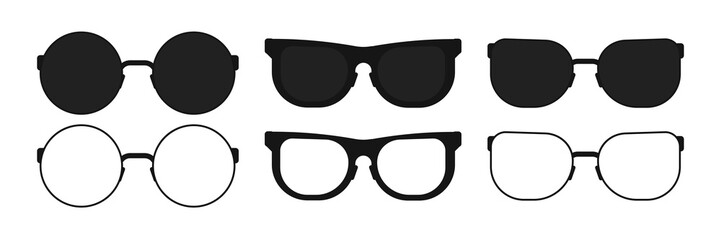 Wall Mural - vector isolated icon mockup for your design. glasses illustration in flat.