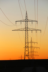 Electricity power lines in Baden Wuerttemberg, Germany