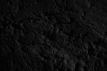 Wall Mural - Black grunge background. Rough stone surface with cracks. Black rock texture. Mountains texture. Close-up.