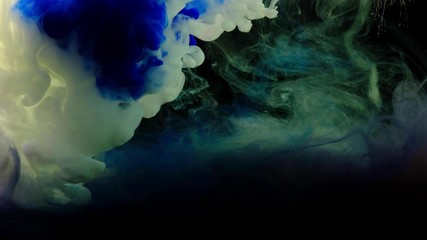 Wall Mural - 4K , Color paint drops in water , Colorful ink in water, 4K footage