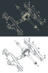 Wall Mural - Differential isometric drawings