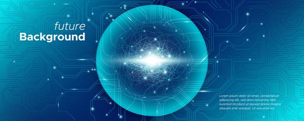 Wall Mural - futuristic tech. complexity data. motherboard