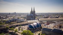 Cologne (Koln) Germany Hyperlapse Circling The Cathedral Looking East