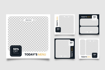 Wall Mural - Minimalist food menu social media post template