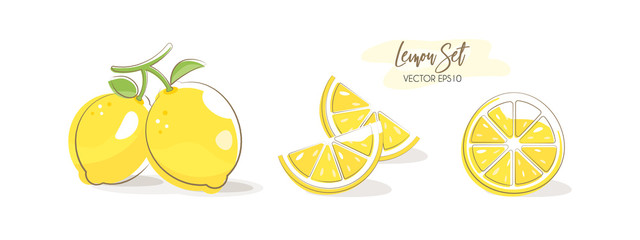 Vector illustration of lemon for summer