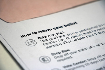 Instructions on a ballot envelope