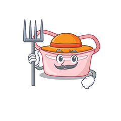 Poster - Women waist bag mascot design working as a Farmer wearing a hat