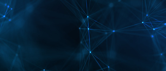 abstract futuristic - technology with polygonal shapes on dark blue background. design digital techn
