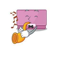 Poster - Womens wallet musician of cartoon design playing a trumpet