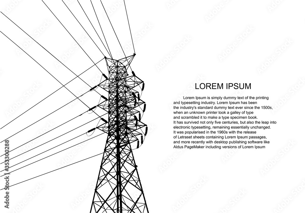 Vector. Electric power system. presentation, and advertisement. The ...