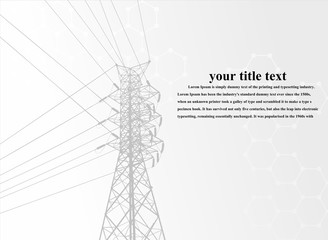 Vector. Electric power system. presentation, and advertisement. The picture shows a network of interconnected electrical systems in all areas. Symbols, steps for successful business planning Suit