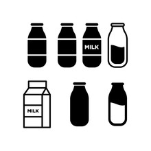Milk Bottle And Box Icon
