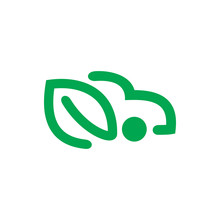 Green Car Tranport Nature Leaf Energy Fuel Power Logo Design