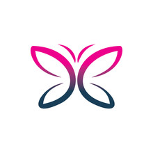 Full Color At Line Butterfly Logo Design