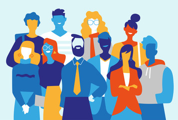 Fototapete - Squadra di professionisti creativi fatta di uomini e donne