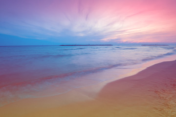 Wall Mural - early morning. pink sunrise over the sea