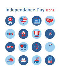 Sticker - bundle of independence day usa icons