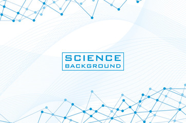 Wall Mural - white science background with lines structures