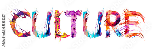 Photographie Culture banner with colorful brush strokes