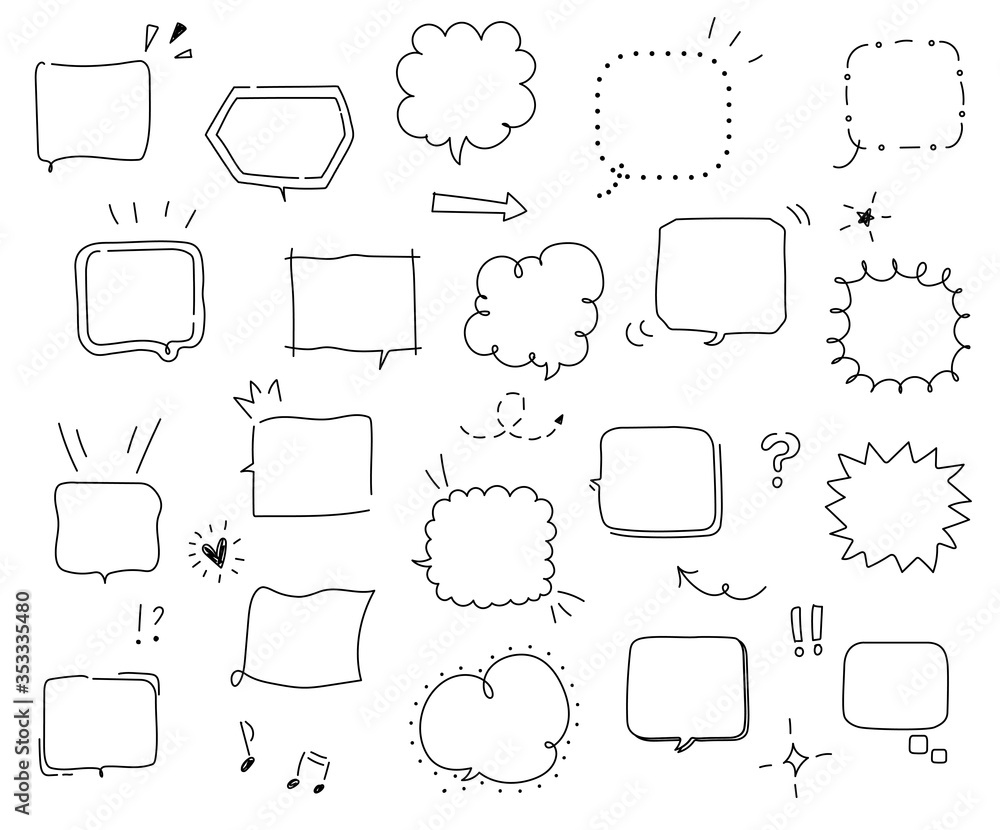 シンプルでおしゃれな手書きの吹き出し イラスト ふきだし Fototapety シンプルでおしゃれな手書きの吹き出し イラスト ふきだし Fototapety