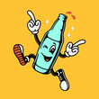 © always draw - WEEKEND CALL CARTOON BOTTLE COLOR YELLOW BACKGROUND