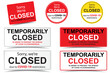 Sorry we are closed closed sign due to covid-19 restrictions coronavirus outbreak vector.