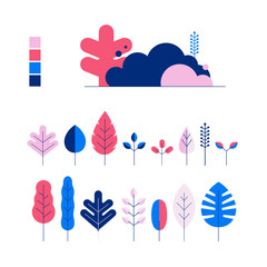 Wall Mural - isolated plants vector illustration for flat design background