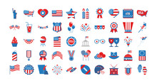 Bundle Of Independence Day Usa Icons