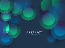 Abstract Background Decorated With Blue And Green Circle Shapes.