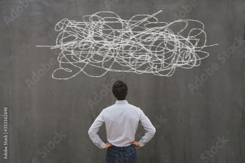 Cuadros en Lienzo complexity concept, complex problem solution, business man thinking