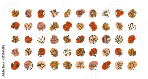Fotografía bundle of boho set icons