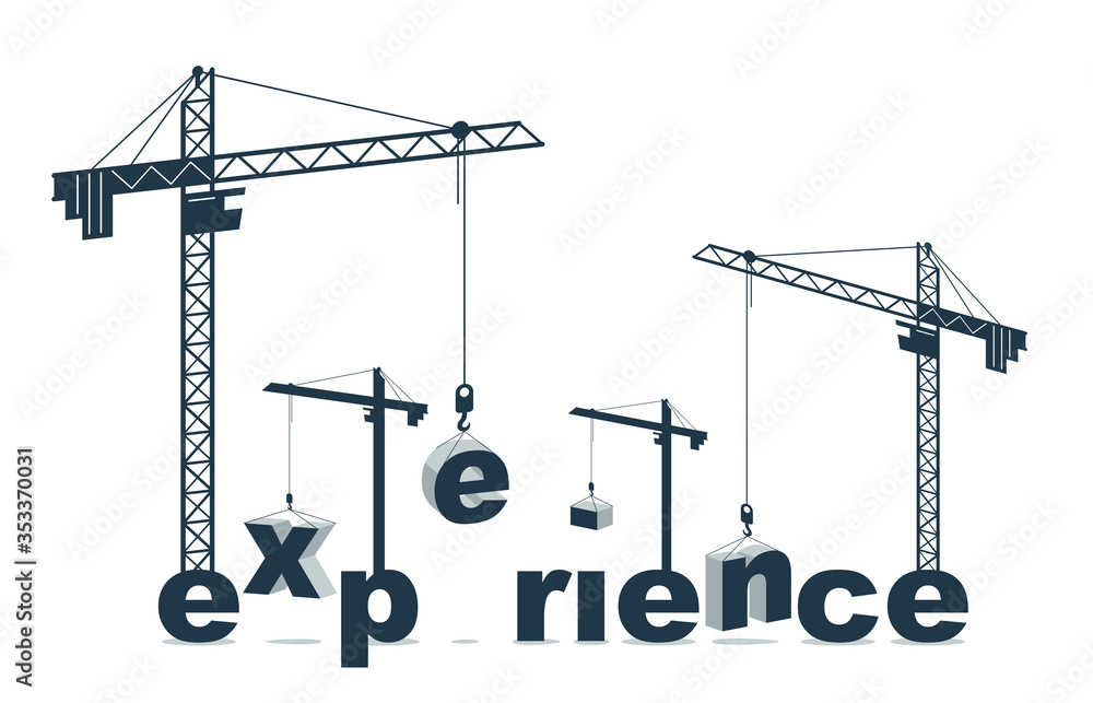 Construction cranes builds Experience word vector concept design ...
