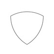 Black Reuleaux triangle on white background. Outline triangle with constant width. Vector illustration. Reuleaux polygon. Curve of constant width
