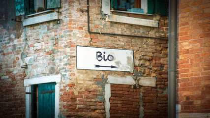 Wall Mural - Street Sign to Bio