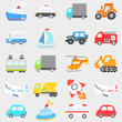Flat colored Transportation vehicles set