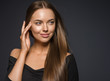 © Utkamandarinka - Beautiful smooth long hair woman natural make up face portrait beauty