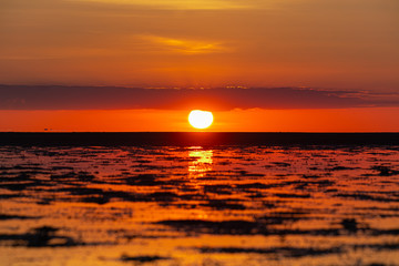 Sea and sunset along the coastline at Hin Kong Beach Phangan Island, Thailand. Feb 05 2019