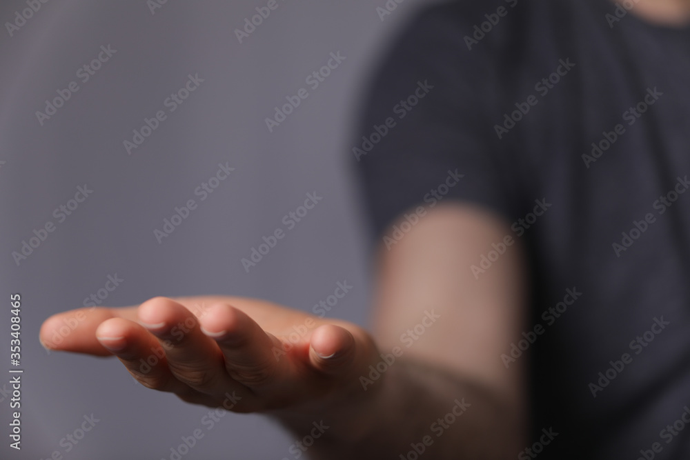 a empty hand from a man isolated - obrazy, fototapety, plakaty 