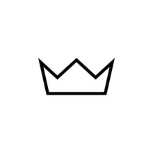 3 Point Crown Simple Outline Icon. Clipart Image Isolated On White Background