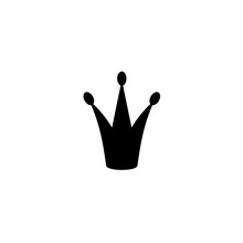 3 Point Crown Silhouette Icon. Clipart Image Isolated On White Background