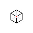 black cube logo with red point